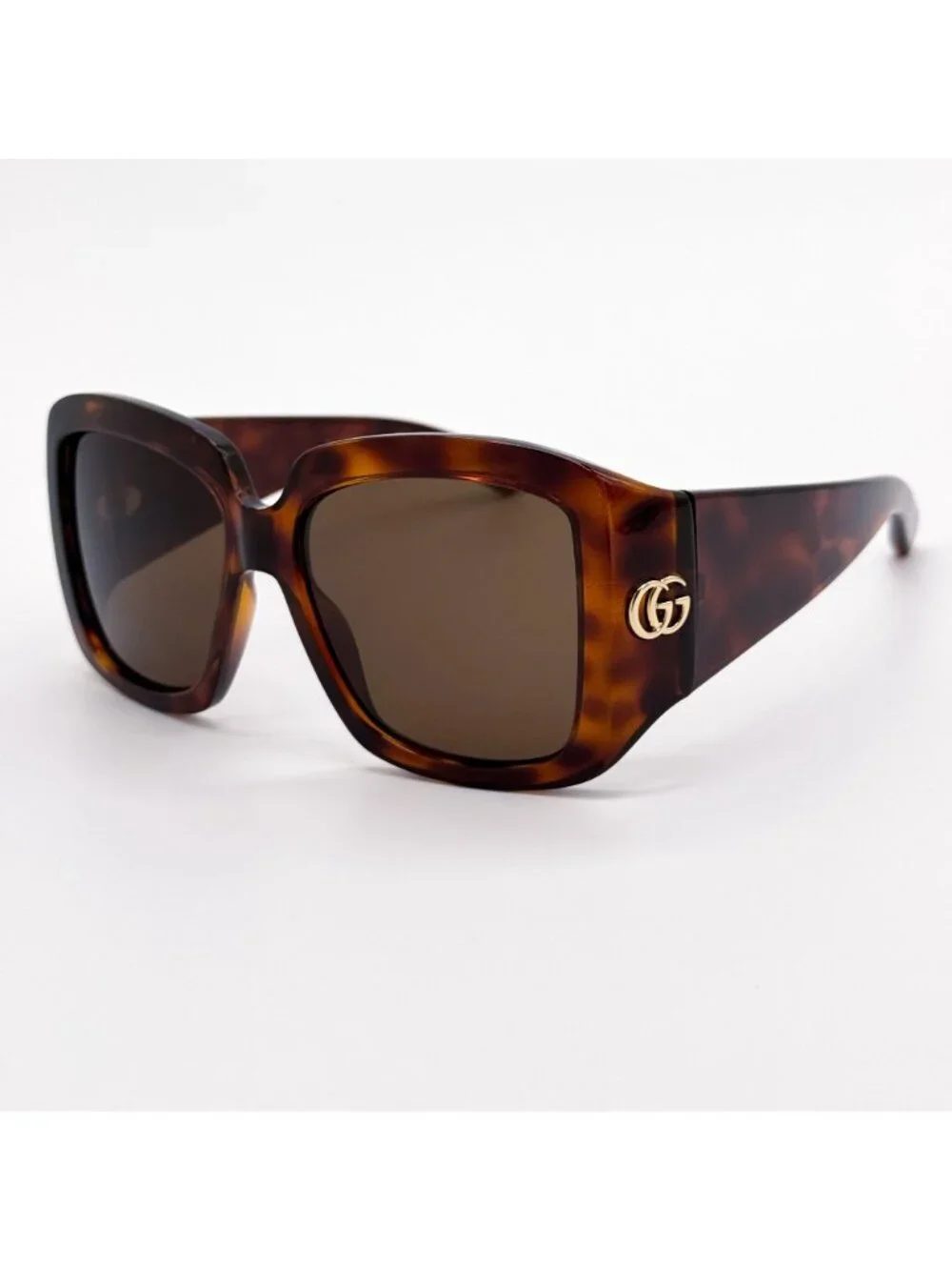 New Gucci Havana Brow Women Oversized Sunglasses GG1402S 002